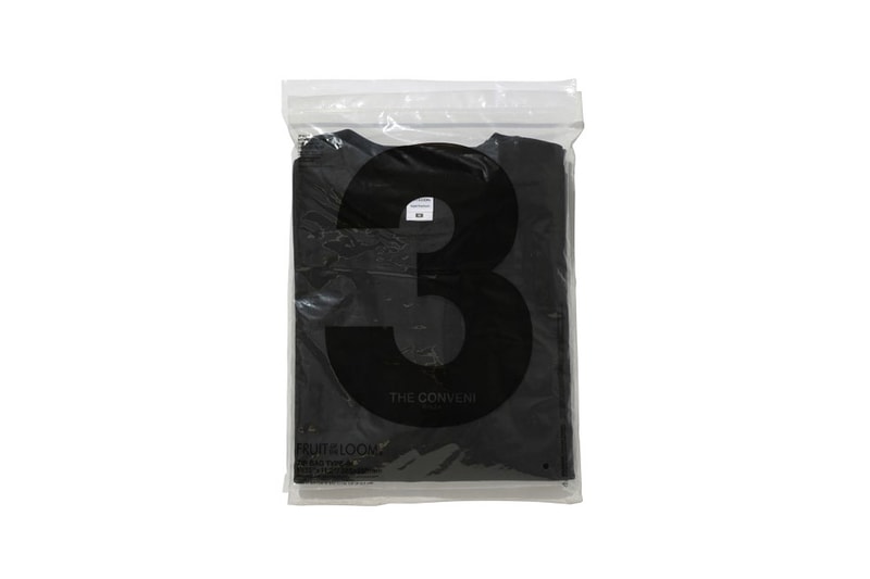 THE CONVENI Fruit of the Loom Three Pack T shirt tees menswear streetwear twin lightning bolts thunderbolt hiroshi fujiwara essentials plain white tee black ginza japanese tokyo spring summer 2020 collection