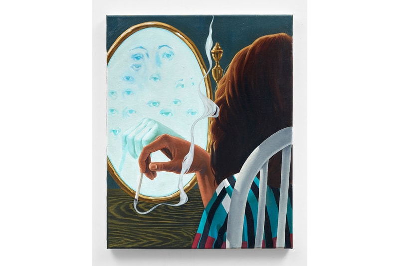 The Hole "Second Smile" Group Exhibition Info Paintings Sculpture René Magritte Giorgio de Chirico Surrealism Masks Banana Teacup Mirror