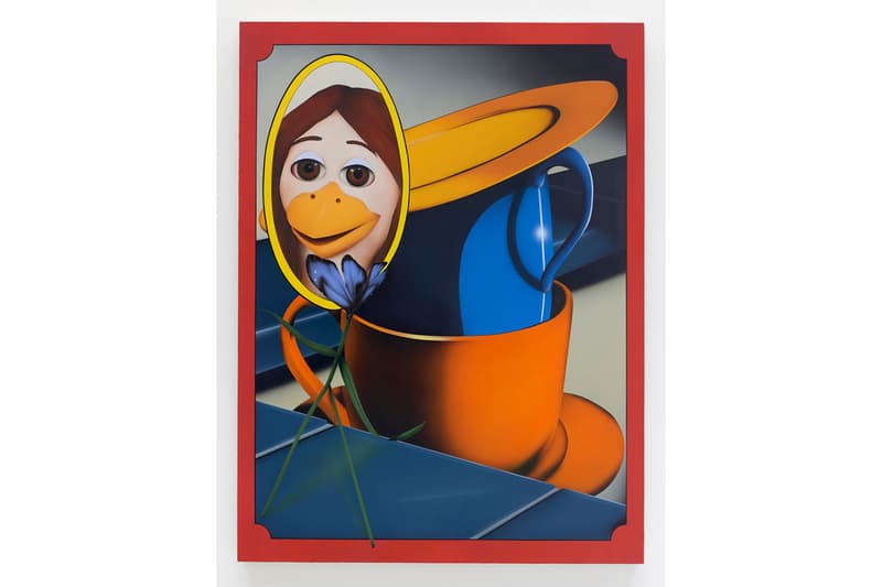 The Hole "Second Smile" Group Exhibition Info Paintings Sculpture René Magritte Giorgio de Chirico Surrealism Masks Banana Teacup Mirror