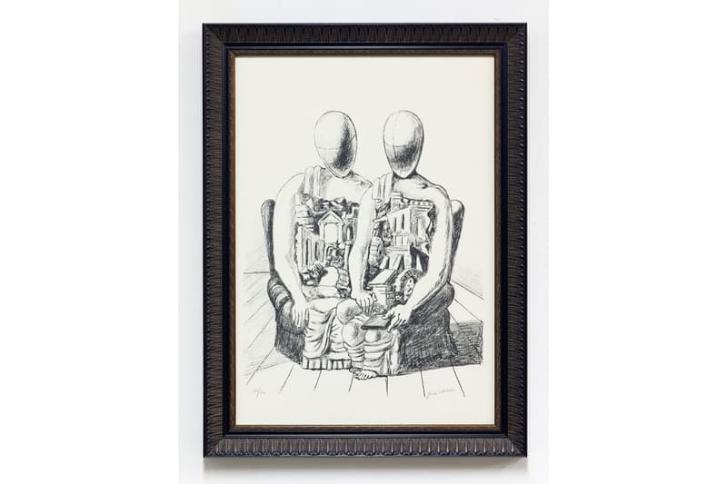 The Hole "Second Smile" Group Exhibition Info Paintings Sculpture René Magritte Giorgio de Chirico Surrealism Masks Banana Teacup Mirror