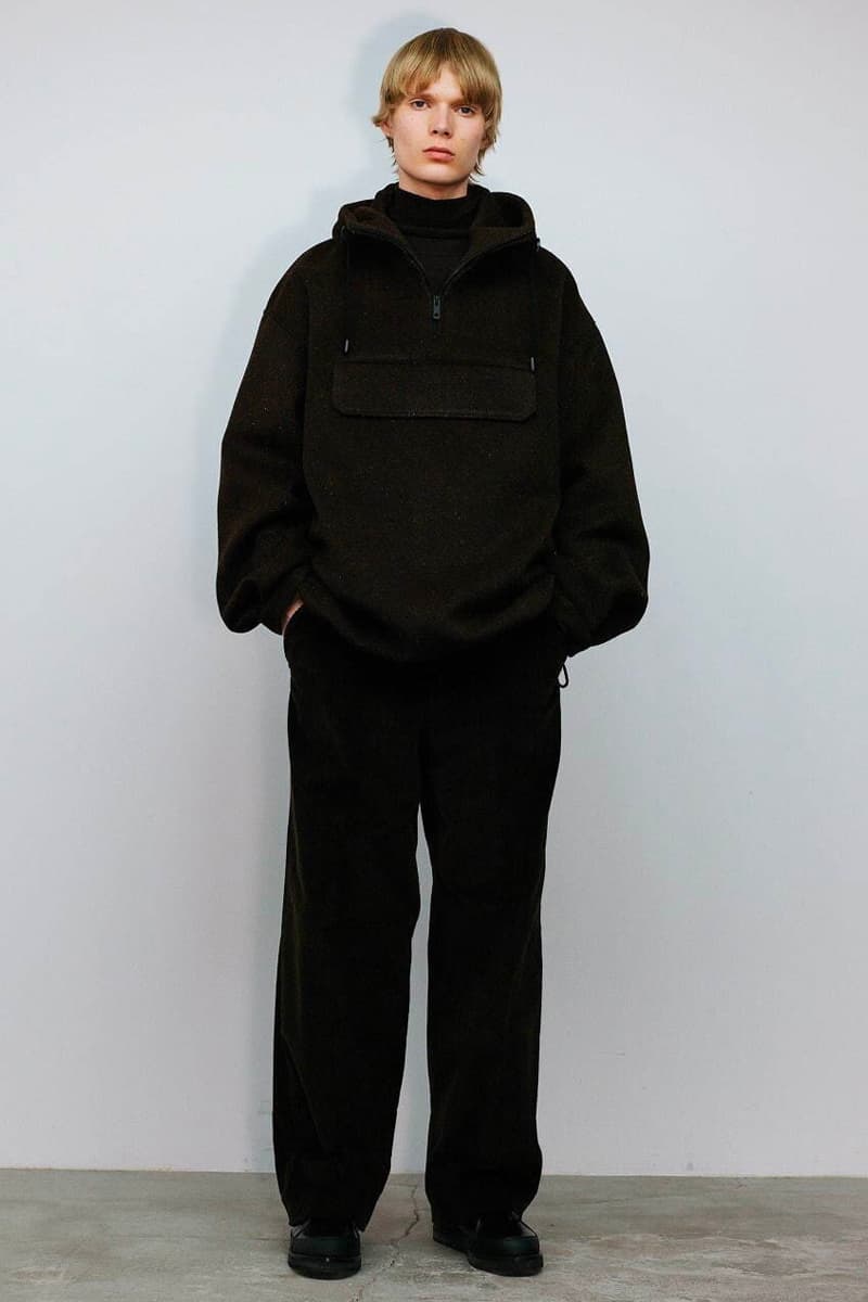 THE RERACS Fall Winter 2020 21 Collection menswear streetwear lookbook essentials minimal basics sweaters jackets crewnecks pants trousers japanese designer