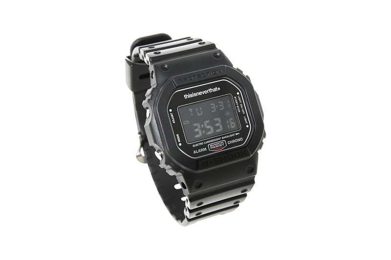 thisisneverthat x Casio G-Shock DW-5600TNT-1DR T-Shirt Special Edition Capsule Pack Freebies Release Information Drop Blacked Out Watch Timepiece 