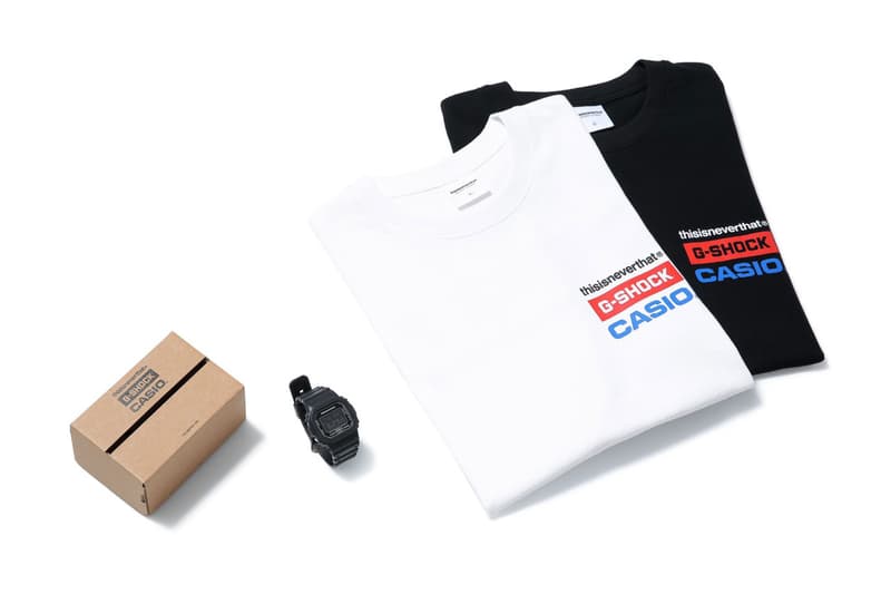 thisisneverthat x Casio G-Shock DW-5600TNT-1DR T-Shirt Special Edition Capsule Pack Freebies Release Information Drop Blacked Out Watch Timepiece