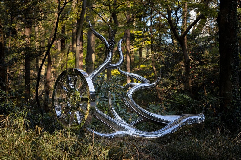 Tomokazu Matsuyama 'Wheels of Fortune' Meiji Shrine Meiji Jingu Forest Festival of Art Art Powers Japan Deer Stainless Steel Car Wheel
