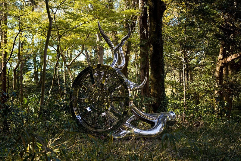 Tomokazu Matsuyama 'Wheels of Fortune' Meiji Shrine Meiji Jingu Forest Festival of Art Art Powers Japan Deer Stainless Steel Car Wheel