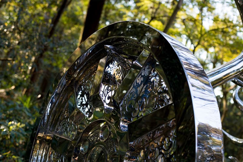 Tomokazu Matsuyama 'Wheels of Fortune' Meiji Shrine Meiji Jingu Forest Festival of Art Art Powers Japan Deer Stainless Steel Car Wheel