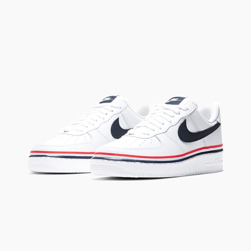 Nike Air Force 1 07 Lv8 White Red Obsidian Hypebeast Drops