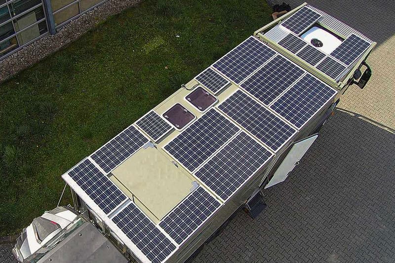 Unicat 1.5 million USD MD56c Mobile Command Center expedition vehicle 27 feet long three point kinematic system solar array charging battery pack