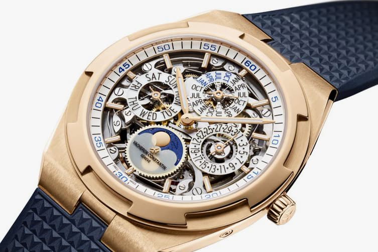 Vacheron Constantin Overseas Perpetual Calendar Ultra-Thin Skeleton Watches and Wonders Gold Watches Swiss made Dual Time Holy Trinity Watchmaking Timepiece