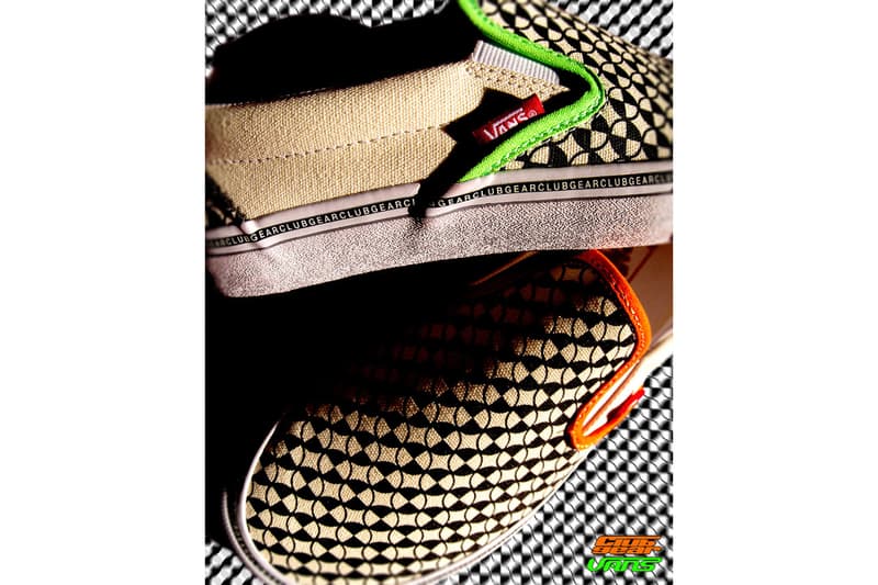 CLUBGEAR x Vans Rave 90s Era Pro and Slip-On Pro Neon Checkerboard Pattern Green Orange Yellow Red Crosshair Mismatched