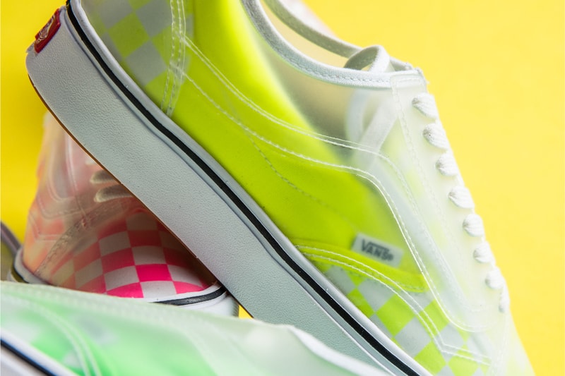 vans comfycush slip skool neon pink green yellow checkerboard release date info photos price