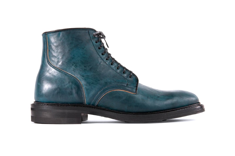 Viberg Intense Blue Tumbled Shell Cordovan Release Boots Service Boots Derby Shoes leather Dainite Goodyear Welt footwear dress shoes handmade craftsmanship 