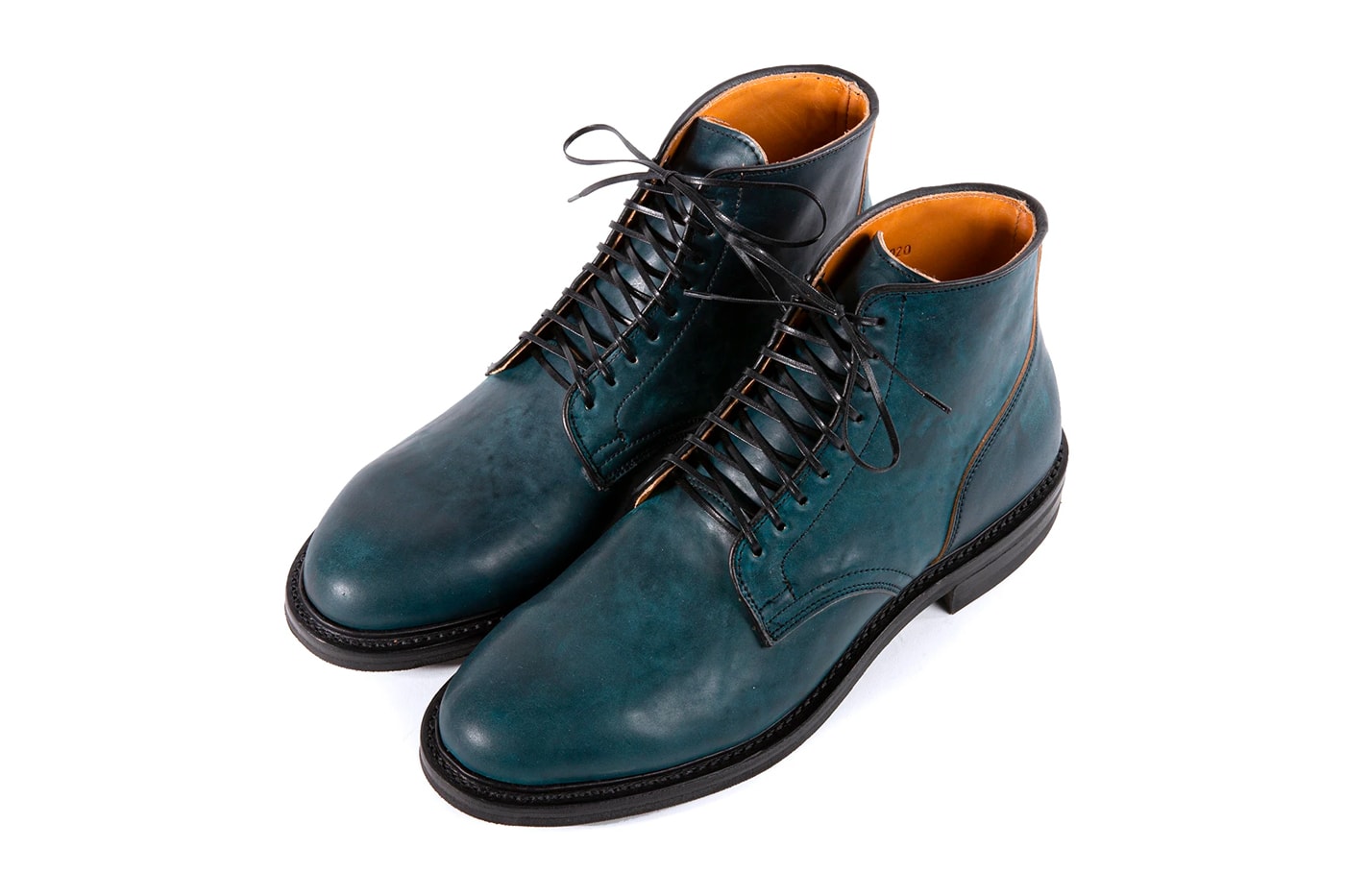 Viberg Intense Blue Tumbled Shell Cordovan Release Boots Service Boots Derby Shoes leather Dainite Goodyear Welt footwear dress shoes handmade craftsmanship 