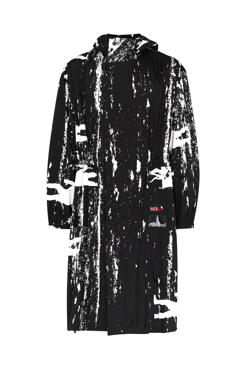 VIER x th Graphic Print Coat Taro Horiuchi coat paint trousers graphic menswear streetwear spring summer 2020 collection antwerp designer black white monochromatic