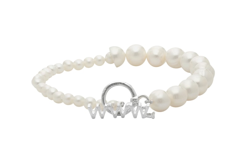 WWW WILLSHOTT Off White Split Pearl Bracelet Release silver fused Bracelets Accessories SSENSE style hypebeast pearls 