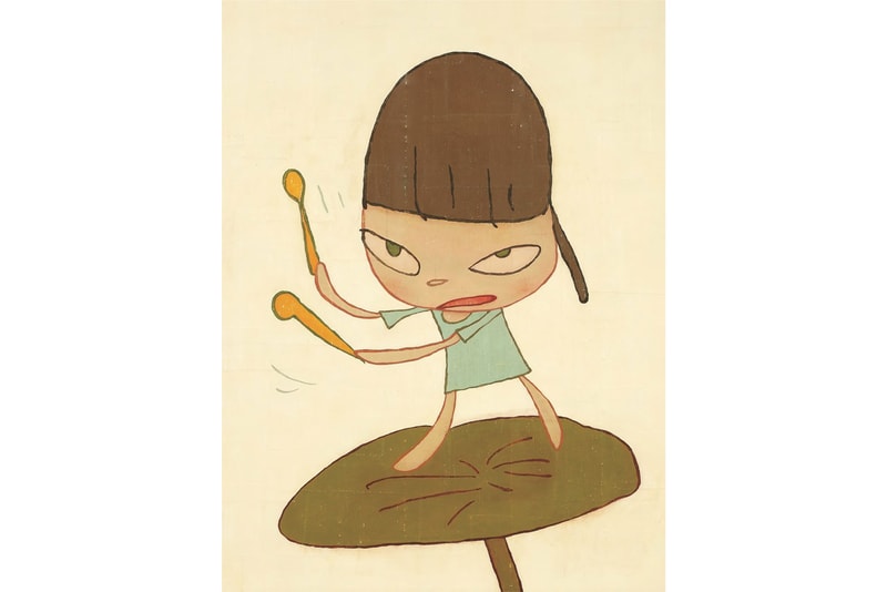 Yoshitomo Nara Dallas Contemporary 2020 Print 'Marching on a Butterbur Leaf' Offset Lithograph Child 