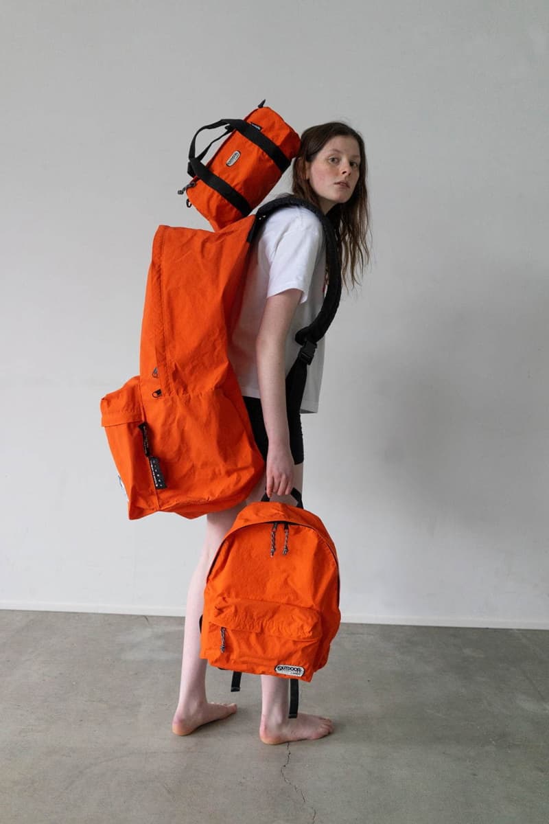 Zucca x Outdoor Products Collection Collab T-shirts Standard Asymmetric Diagonal Cut Neon Orange Black Light Brown Duffels Rucksacks "452U" "231LRG" "Konbu-N" Nylon backpack