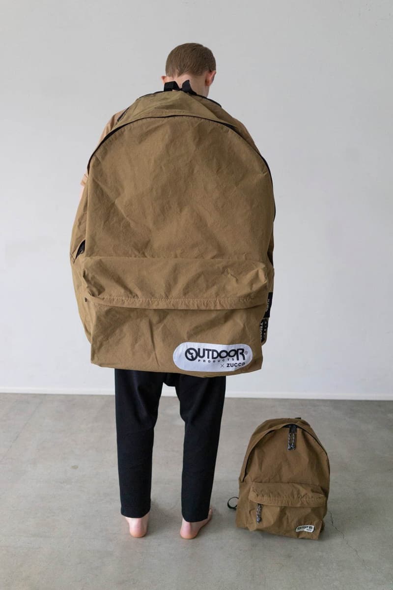 Zucca x Outdoor Products Collection Collab T-shirts Standard Asymmetric Diagonal Cut Neon Orange Black Light Brown Duffels Rucksacks "452U" "231LRG" "Konbu-N" Nylon backpack