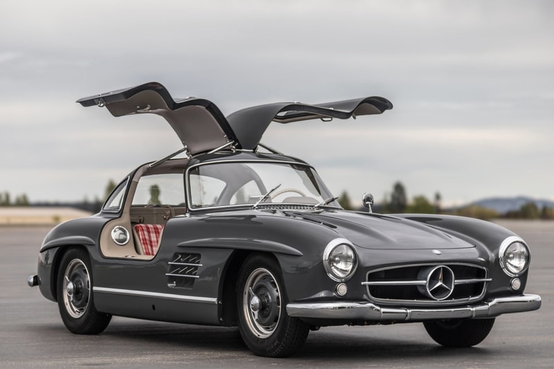 1956 Mercedes-Benz 300SL Gullwing Bring A Trailer Auction Listing Classic Sports Car Vintage Restoration $1.35 Million USD Sale "Graphite Gray" Coupe Merc' 