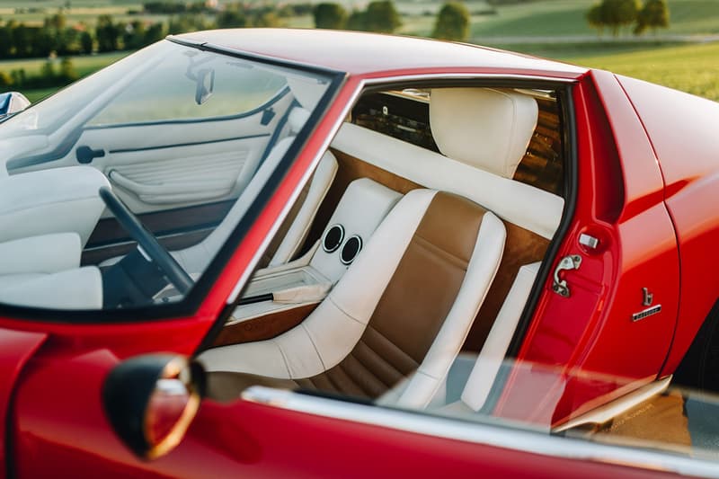 1968 Lamborghini Miura P400 For Sale Luxury Vintage Italian Supercar Automotive Closer Look Red Gold Original Sixties Design Gianpaolo Dallara 350 BHP
