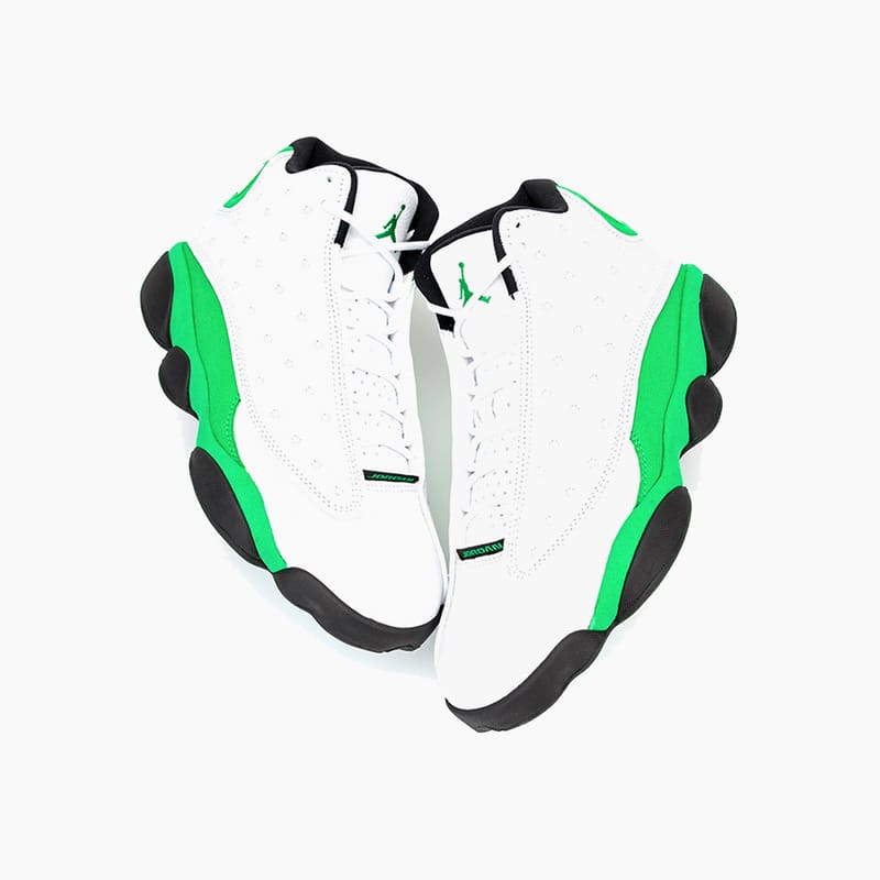 jordan 13 green and white