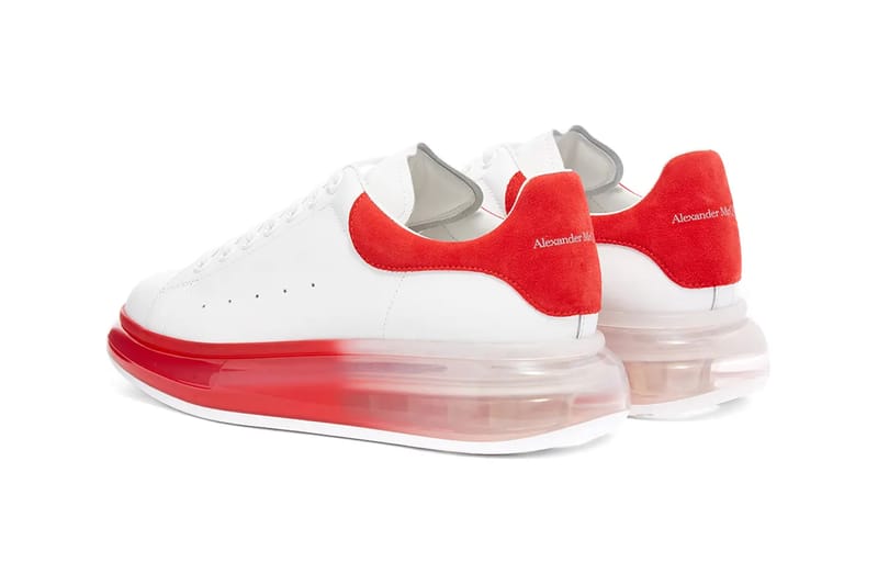 alexander mcqueen white and red sneakers