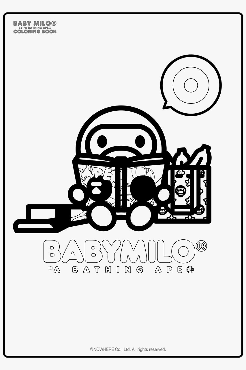 A BATHING APE Baby Milo Coloring Book BAPE Productivity COVID-19 Coronavirus Self Isolation Quarantine Hobbies What to Do Drawing Art Skills Practice Download "Stay Home" Healthcare Workers iPad Tablet