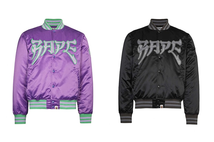 A BATHING APE Drops Bold Satin Logo Jackets