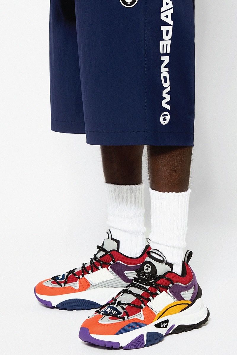 AAPE by A BATHING APE Dimension Sneakers Release Information First Look Footwear Japan Drop Multicolored Shoe Chunky BAPE Head