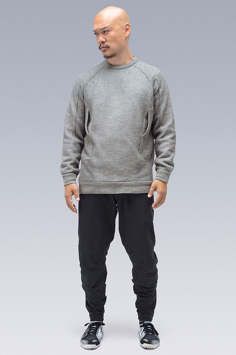 acronym S23-AK and C1-AM Sweatshirts Release Info C1-AM CASHLLAMA SILK MESH CREWNECK SWEATSHIRT S23-AK CASHLLAMA LONG SLEEVE SWEATER errolson hughes ACRNM 