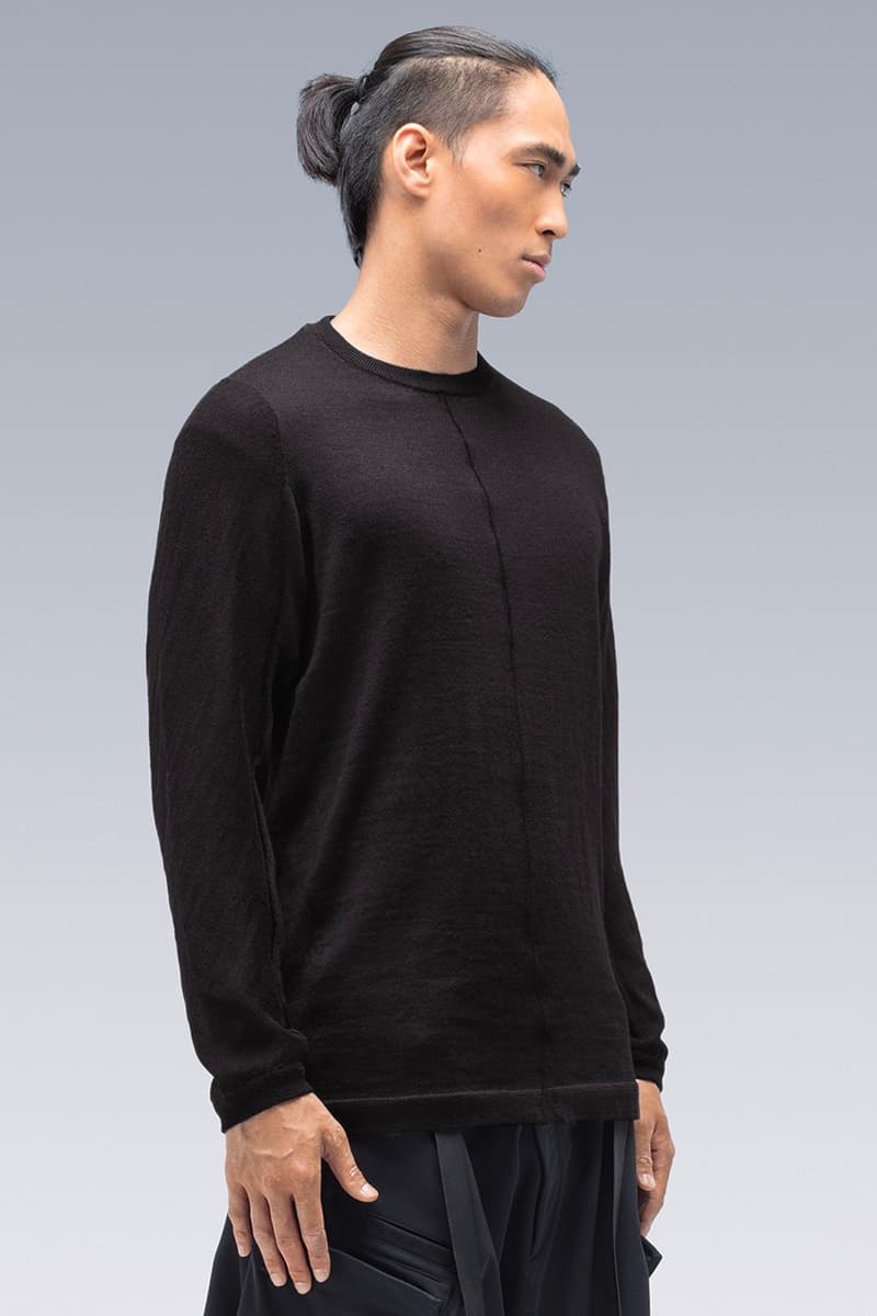 acronym S23-AK and C1-AM Sweatshirts Release Info C1-AM CASHLLAMA SILK MESH CREWNECK SWEATSHIRT S23-AK CASHLLAMA LONG SLEEVE SWEATER errolson hughes ACRNM