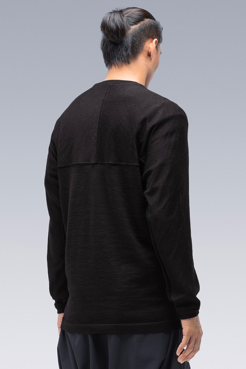 acronym S23-AK and C1-AM Sweatshirts Release Info C1-AM CASHLLAMA SILK MESH CREWNECK SWEATSHIRT S23-AK CASHLLAMA LONG SLEEVE SWEATER errolson hughes ACRNM 