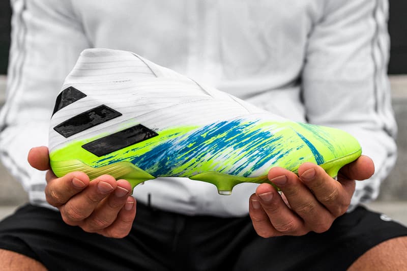 adidas football uniforia predator z copa nemeziz 19+ 20+ cloud white core black signal green team royal blue pop shock pink demonskin release information buy cop purchase