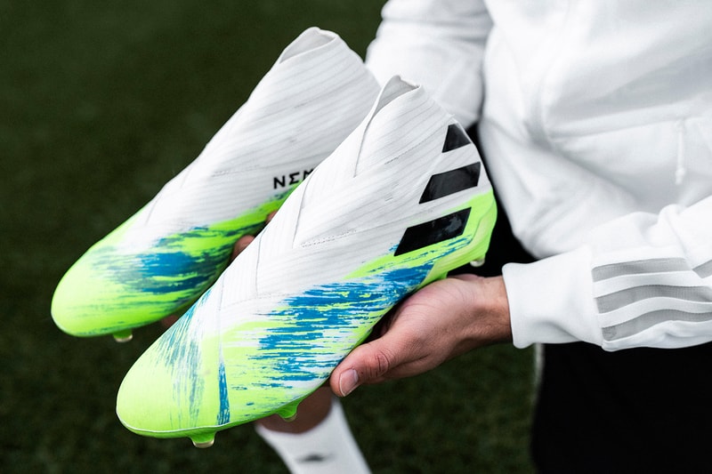 adidas football uniforia predator z copa nemeziz 19+ 20+ cloud white core black signal green team royal blue pop shock pink demonskin release information buy cop purchase