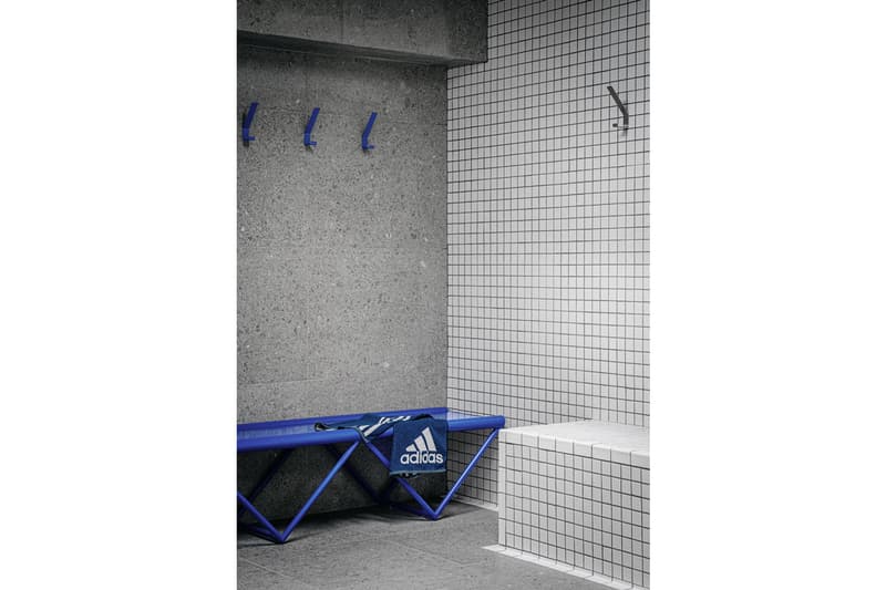 adidas INSEP Space Ubalt Architectes Design National Institute of Sport Expertise, and Performance Architecture Blue White Tiles Athletes Living House  paris france training facity gym