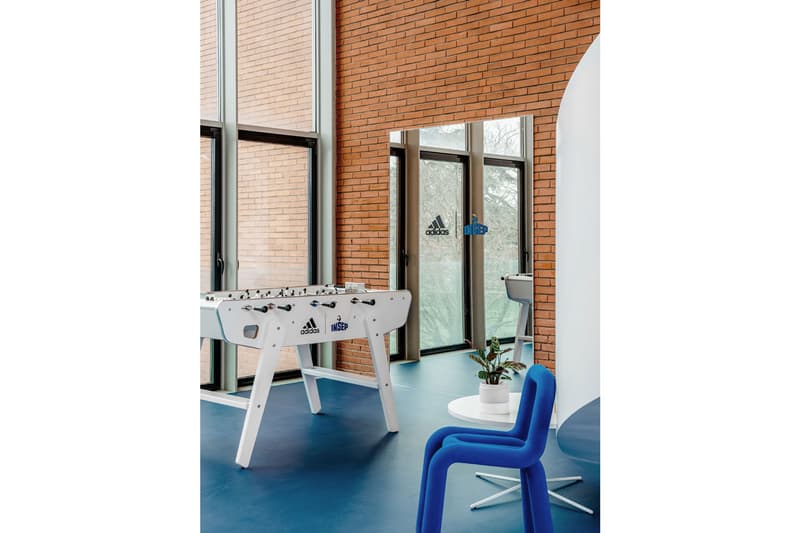 adidas INSEP Space Ubalt Architectes Design National Institute of Sport Expertise, and Performance Architecture Blue White Tiles Athletes Living House  paris france training facity gym