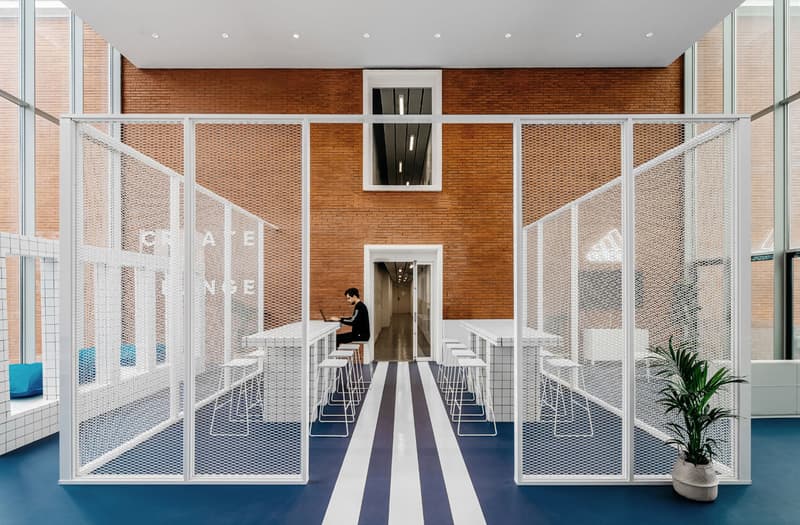 adidas INSEP Space Ubalt Architectes Design National Institute of Sport Expertise, and Performance Architecture Blue White Tiles Athletes Living House paris france training facity gym