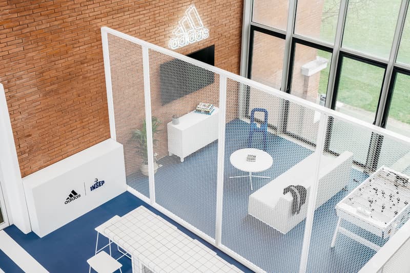 adidas INSEP Space Ubalt Architectes Design National Institute of Sport Expertise, and Performance Architecture Blue White Tiles Athletes Living House paris france training facity gym