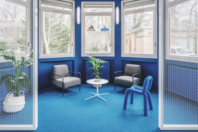 adidas INSEP Space Ubalt Architectes Design National Institute of Sport Expertise, and Performance Architecture Blue White Tiles Athletes Living House paris france training facity gym