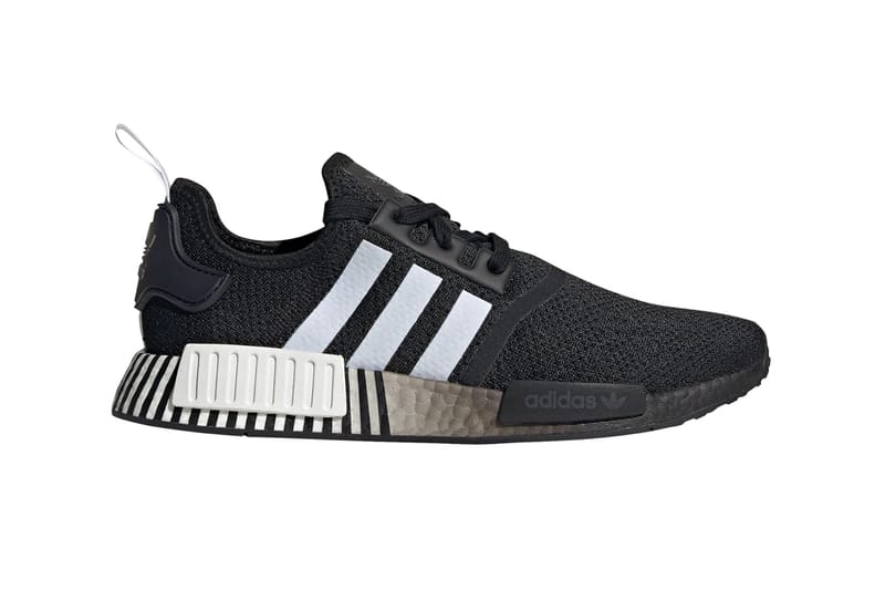 black and white striped nmds