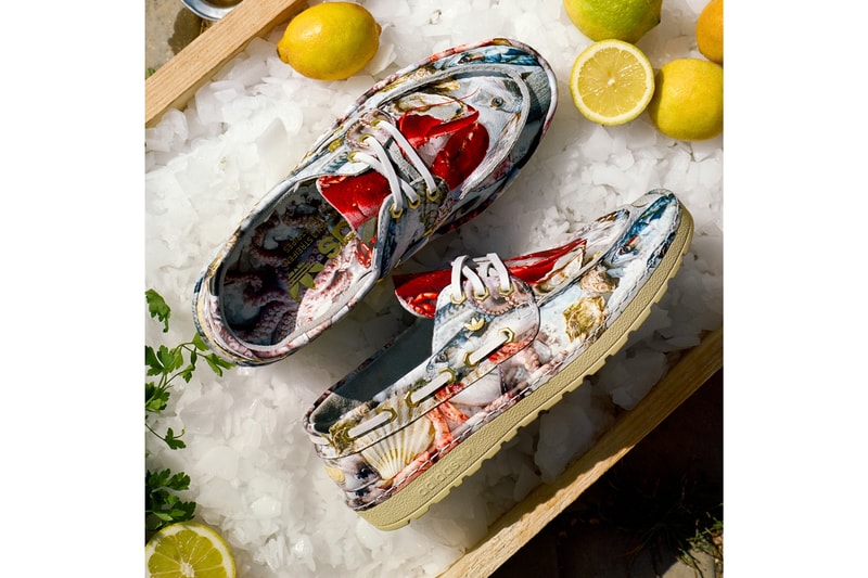 adidas originals saint florent deck shoe seafood platter lobster octopus fish oyster clam cloud white gold metallic fw6672 official release date info photos price store list