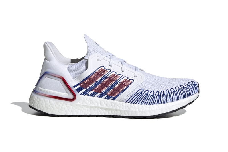 adidas running ultraboost 20 cloud white scarlet royal blue EG0712 official release date info photos price store list