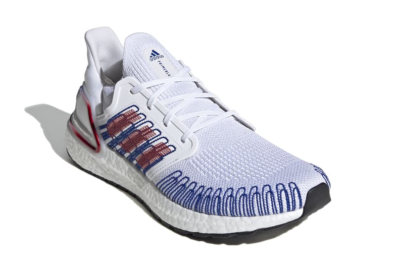 adidas running ultraboost 20 cloud white scarlet royal blue EG0712 official release date info photos price store list