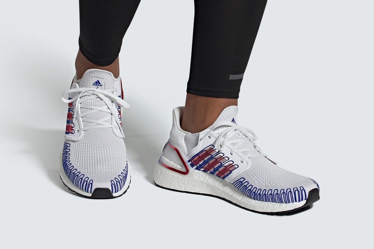 adidas running ultraboost 20 cloud white scarlet royal blue EG0712 official release date info photos price store list