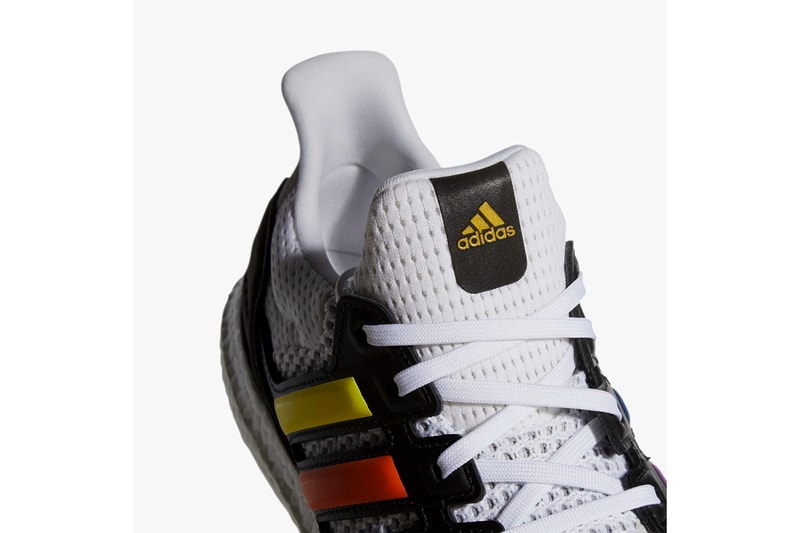 adidas ultraboost s and l pride 2020 cloud white core black gold metallic rainbow stripes yellow orange red blue purple green FY5347 release date info photos price