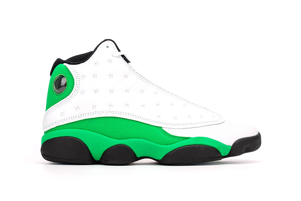 Air Jordan 13 "Green" First Look Release Information Closer Look Ray Allen PE White Leather Suede Zoom Midsole Basketball Michael Jordan Brand Phylon outsole pods Jumpman