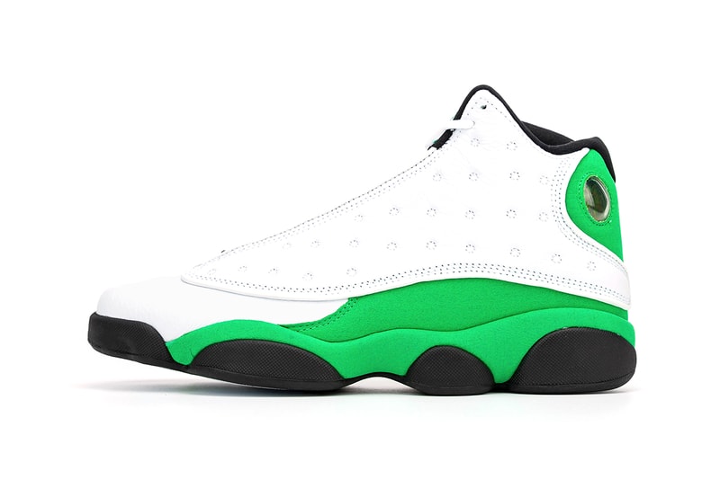 Air Jordan 13 "Green" First Look Release Information Closer Look Ray Allen PE White Leather Suede Zoom Midsole Basketball Michael Jordan Brand Phylon outsole pods Jumpman