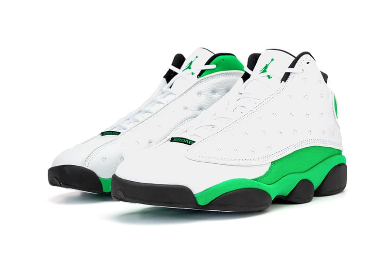 Air Jordan 13 "Green" First Look Release Information Closer Look Ray Allen PE White Leather Suede Zoom Midsole Basketball Michael Jordan Brand Phylon outsole pods Jumpman