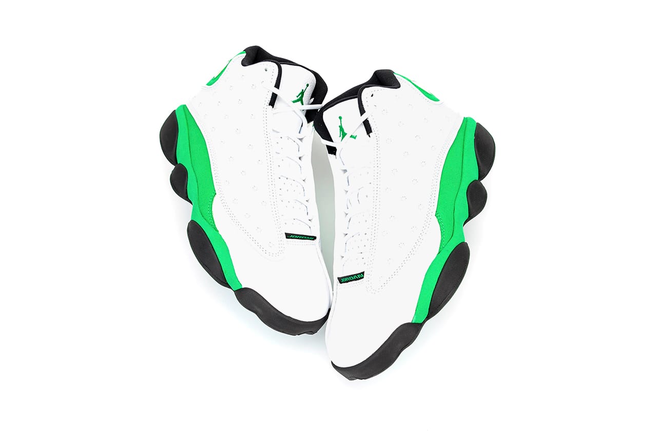 green white jordan 13