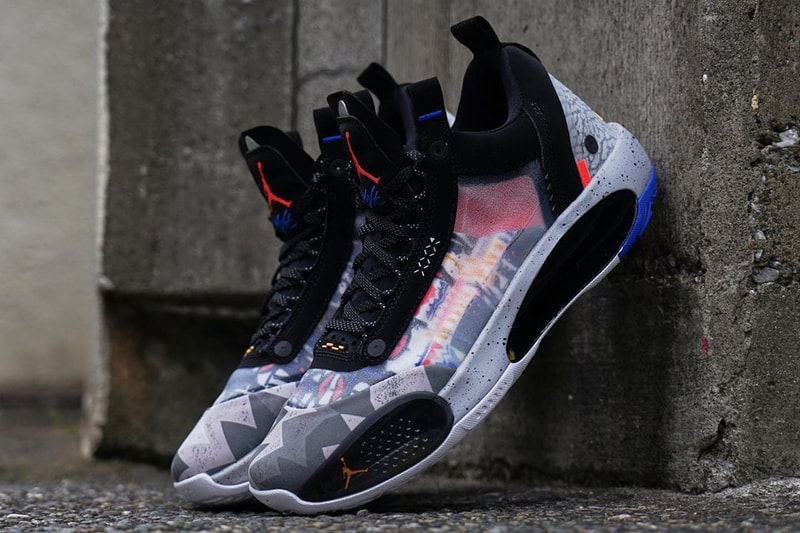 air jordan brand 34 low black grey blue red yellow elephant CZ7746 008 official release date info photos price store list
